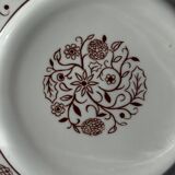 Set of 6 vintage dessert plates made in Poland with a plant motif.