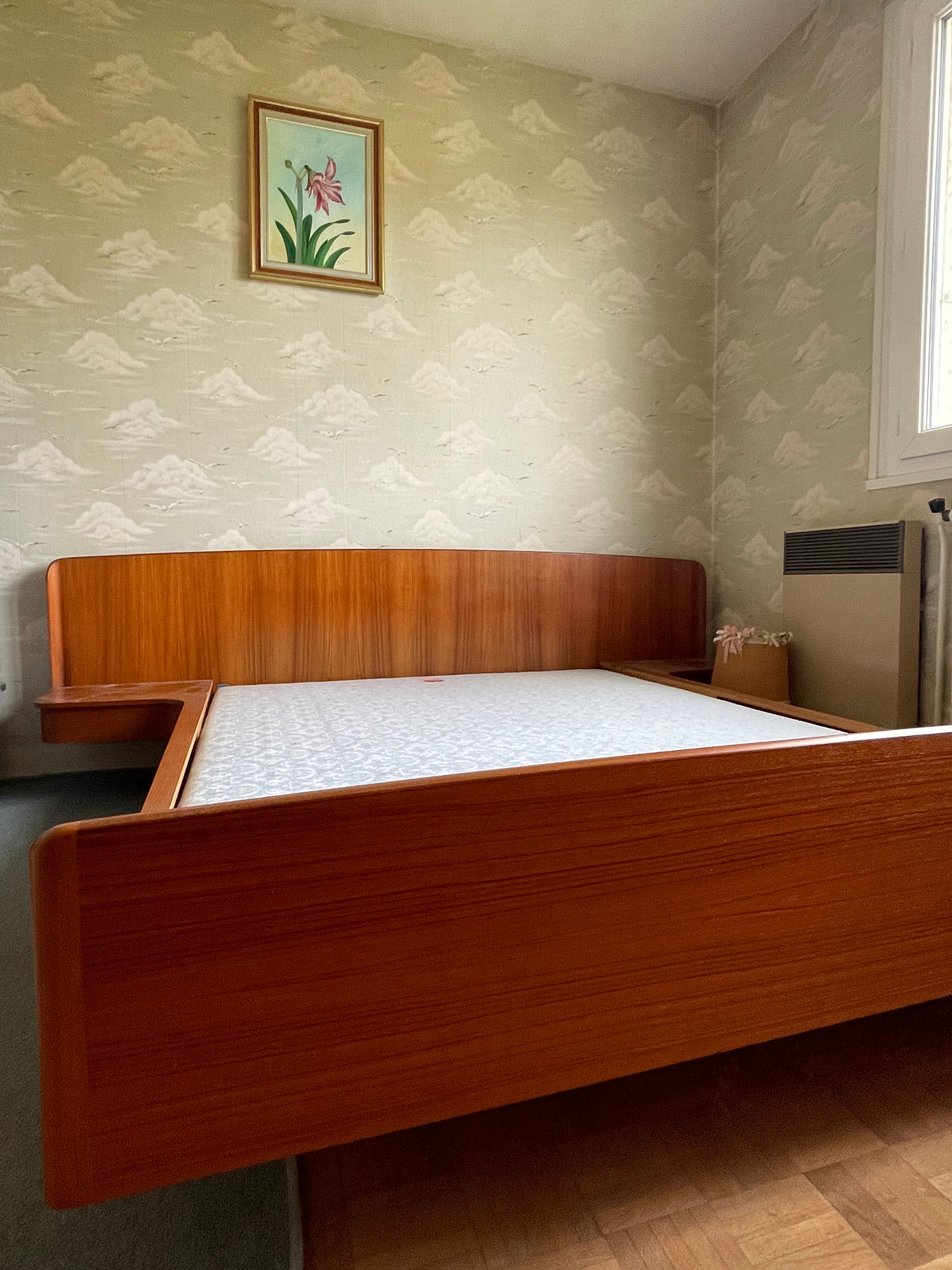 Scandinavian teak bed 60s