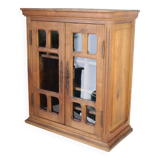 20th century solid walnut display case