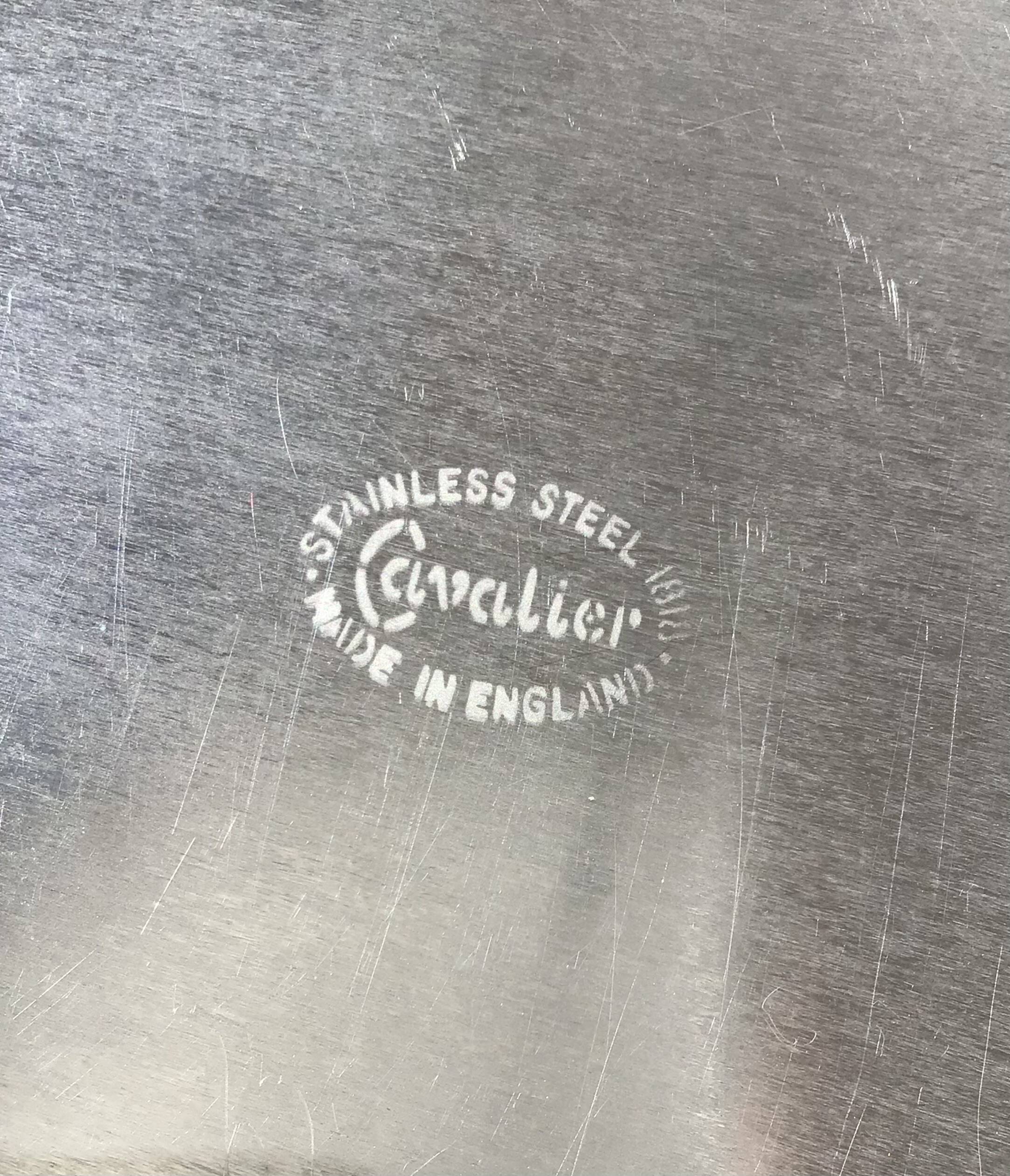 England rectangular stainless steel tray with rounded corners