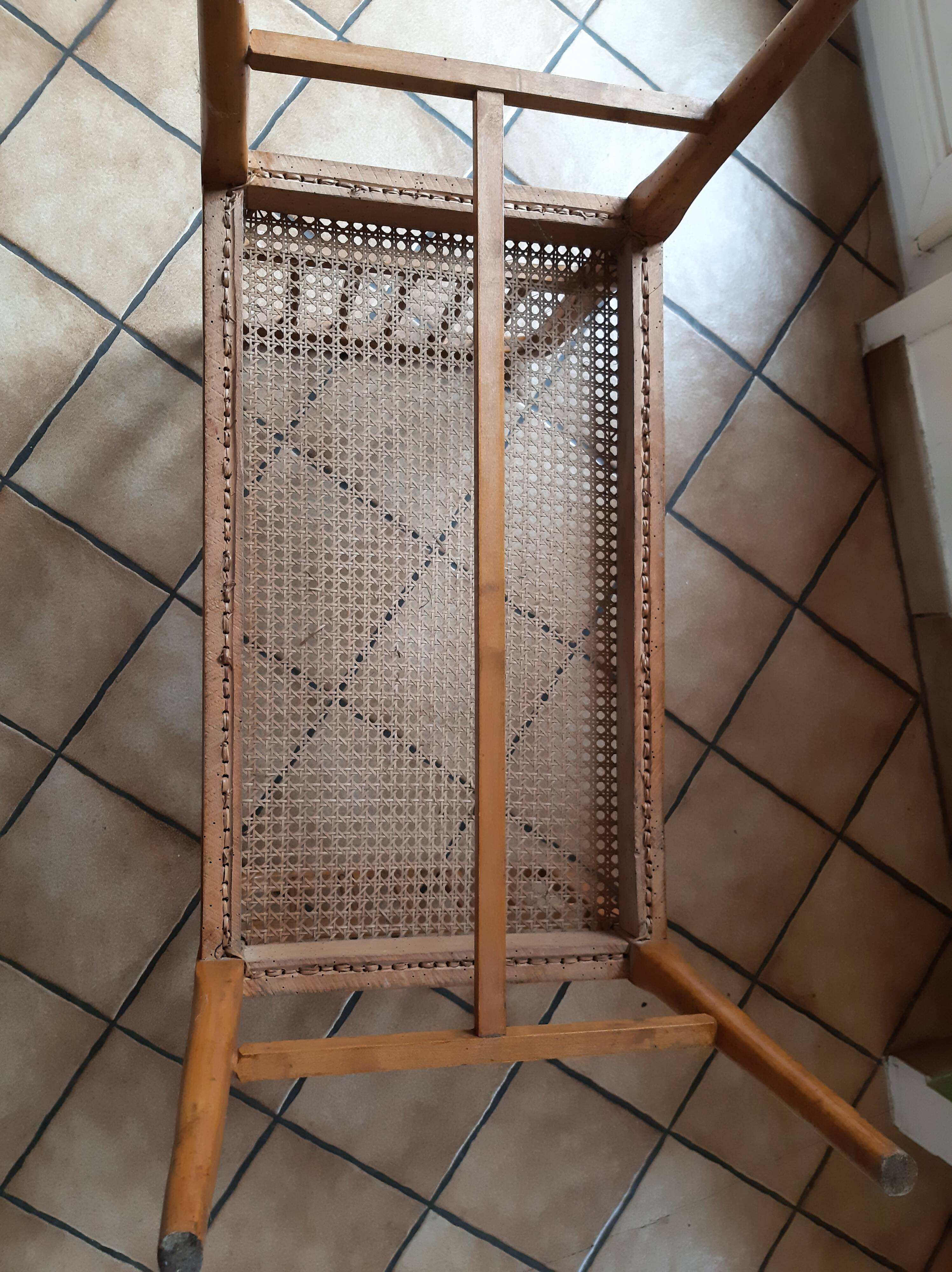 Piano bench end of empire style cane bed