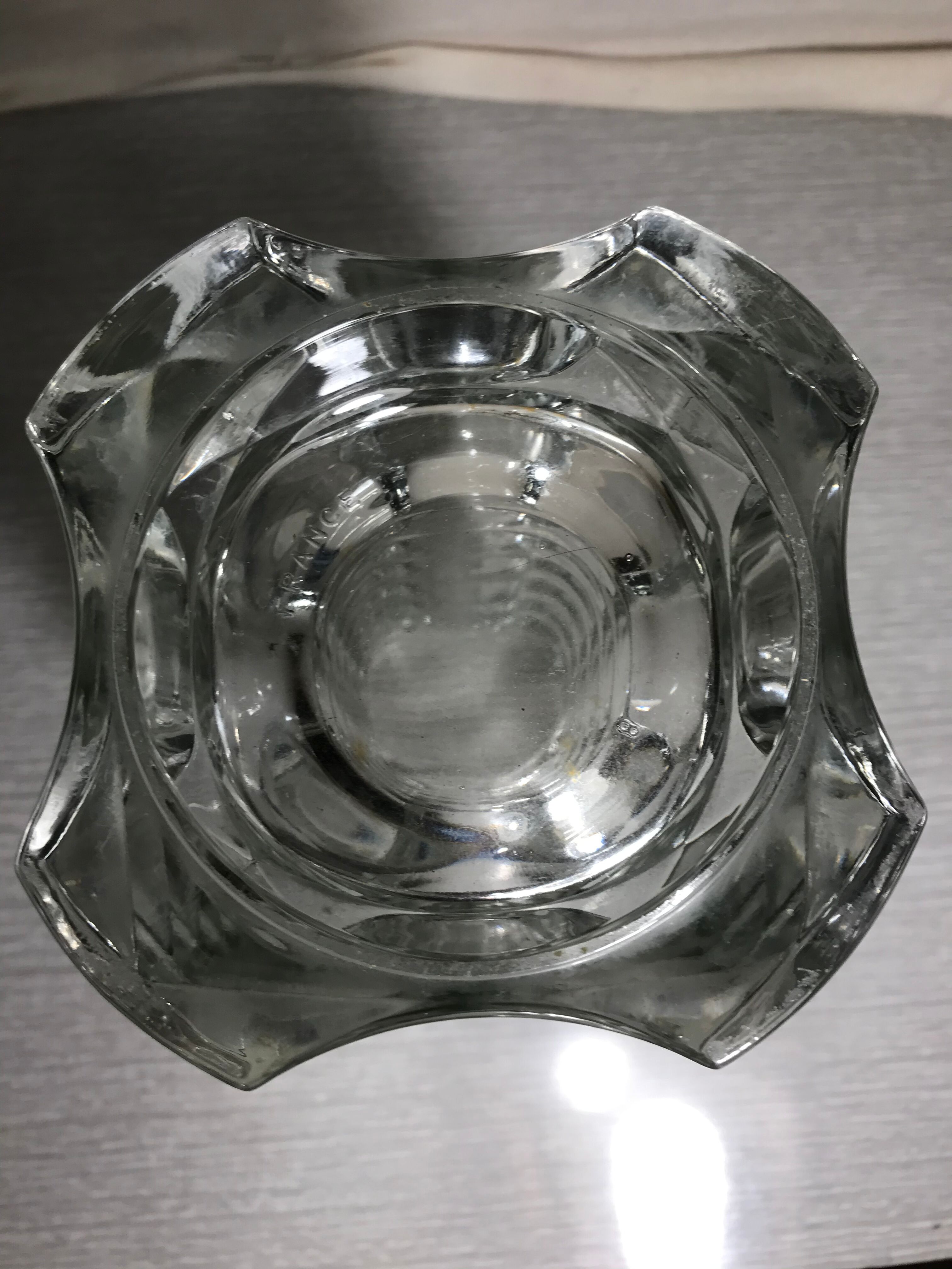 Ancient cristal vase from Arques glass mould french Art Deco style