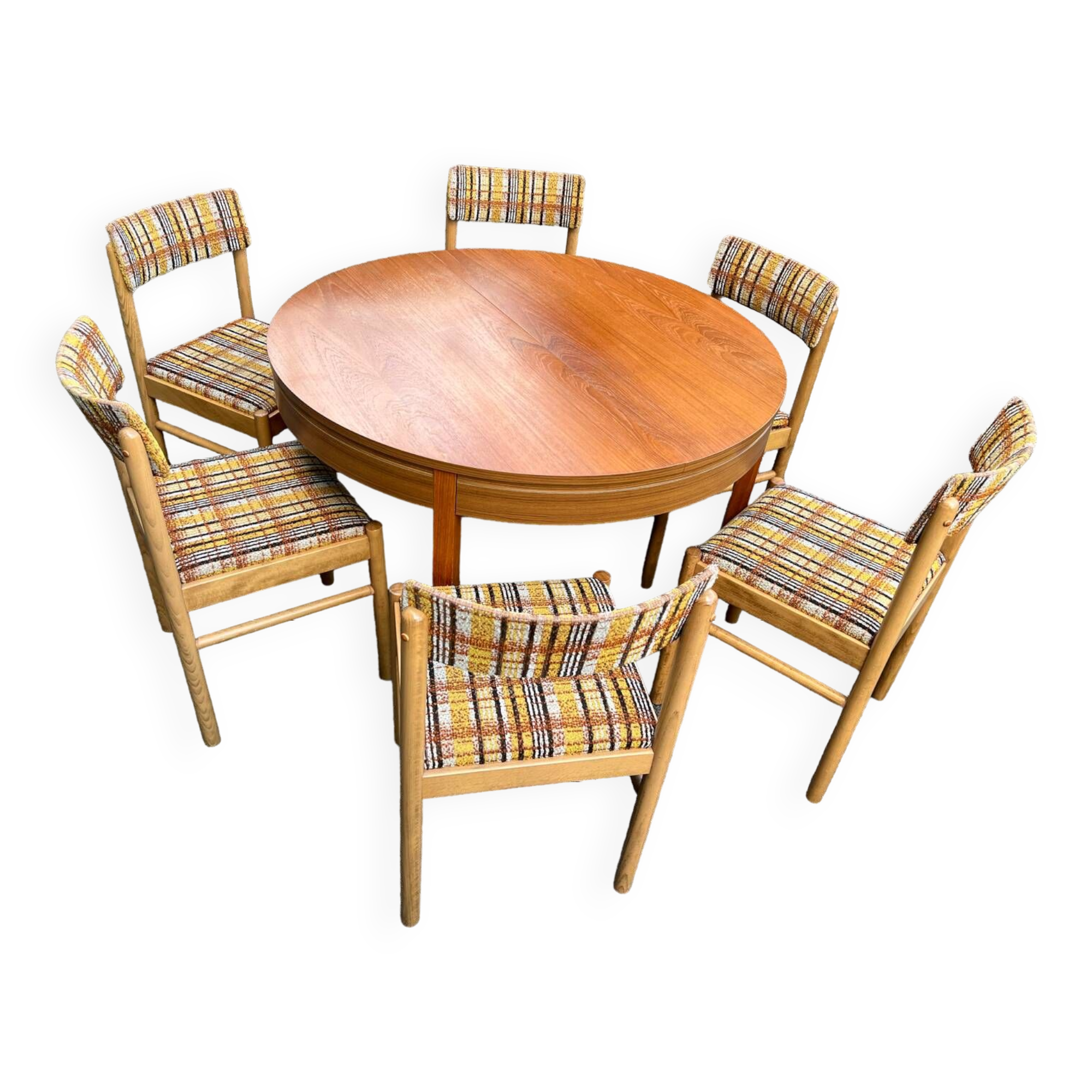 Table + 6 chaises baumann vintage 1970