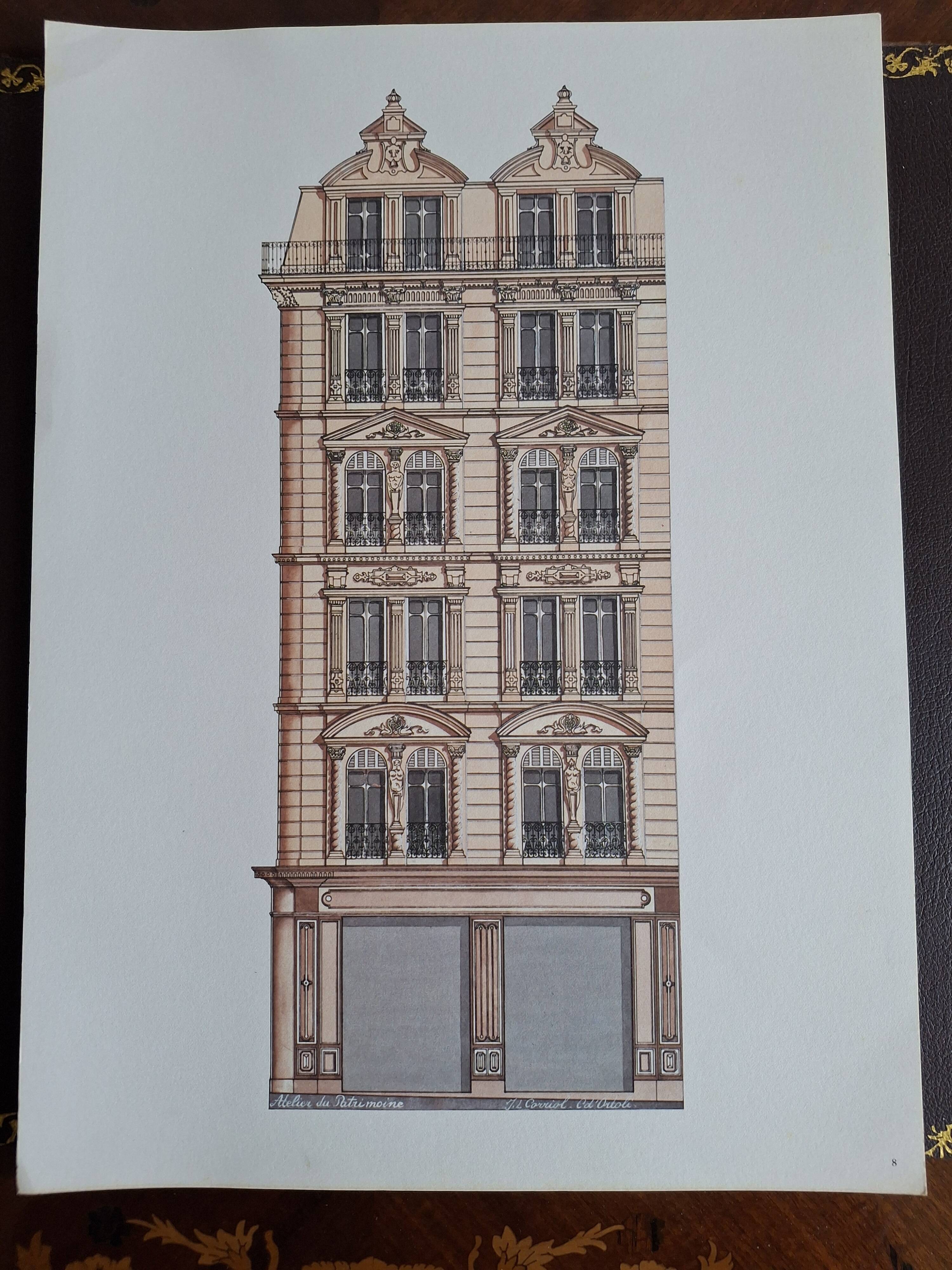 Charme de Marseille lot de 12 grandes lithographies bâtiments C. d'Ortoli