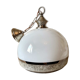 Hanging lamp 1970 globe white and grey glass silver