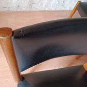 6 chaises scandinave teck et skaï vintage 1960