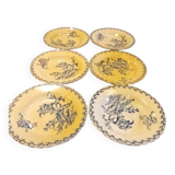 Set of 6 deep plates from Gien "chardons"