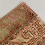 Red Brown Persian Runner Rug, Vintage Handmade Hallway Decor, 72x278cm