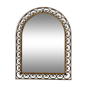 Miroir art déco en fer forgé