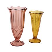 Pair of Colored Glass Vases from the Art Deco Period