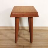 Vintage elm wood stool S01 design by Pierre Chapo 1960