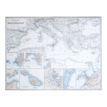 Map of The Mediterranean Sea c1869 Keith Johnston Royal Atlas Hand coloured map