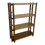 Bamboo and wood bookcase shelf, 1960