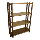 Bamboo and wood bookcase shelf, 1960