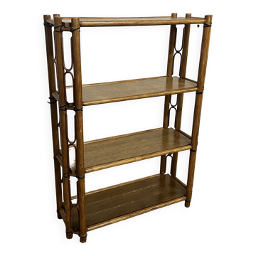 Etagère bibliothèque bambou et bois, 1960
