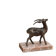 Vintage antelope gazelle bookend in patinated metal on a marble base.