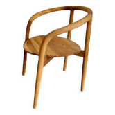 Chaise en bois avec assise tressée