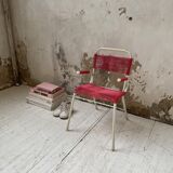 Vintage red scoubidou children's chair