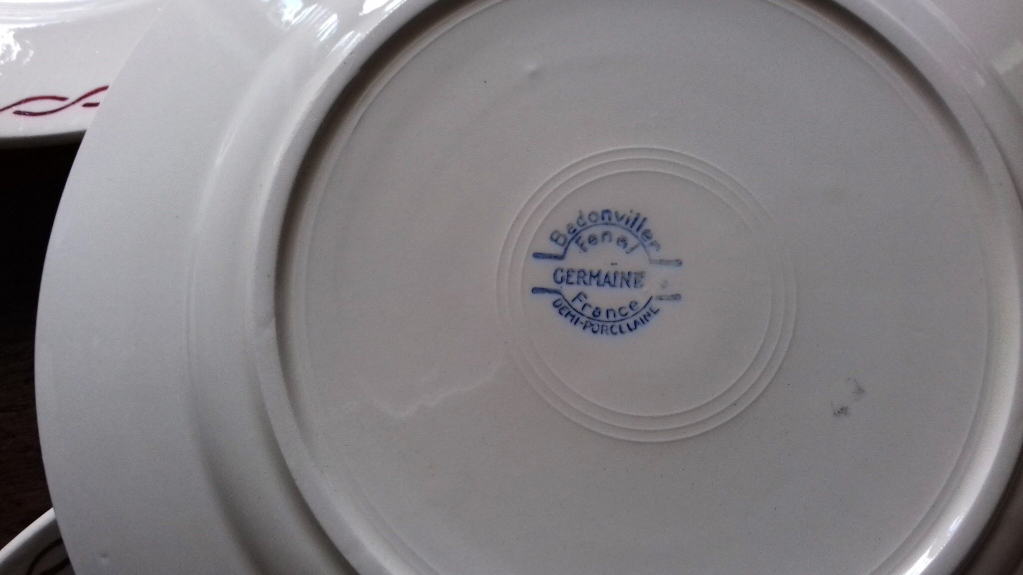 Lot 9 plates Badonviller germaine rose 1940