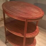 Oval gueridon with 3 trays