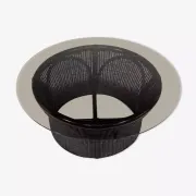 Table basse en rotin et verre fumé