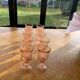 10 vintage rosaline pink glass wine glasses