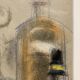 Alfred Gaspart (1900-1993), "Les Bouteilles" Nature morte cubiste, dessin au crayon et pastel gras