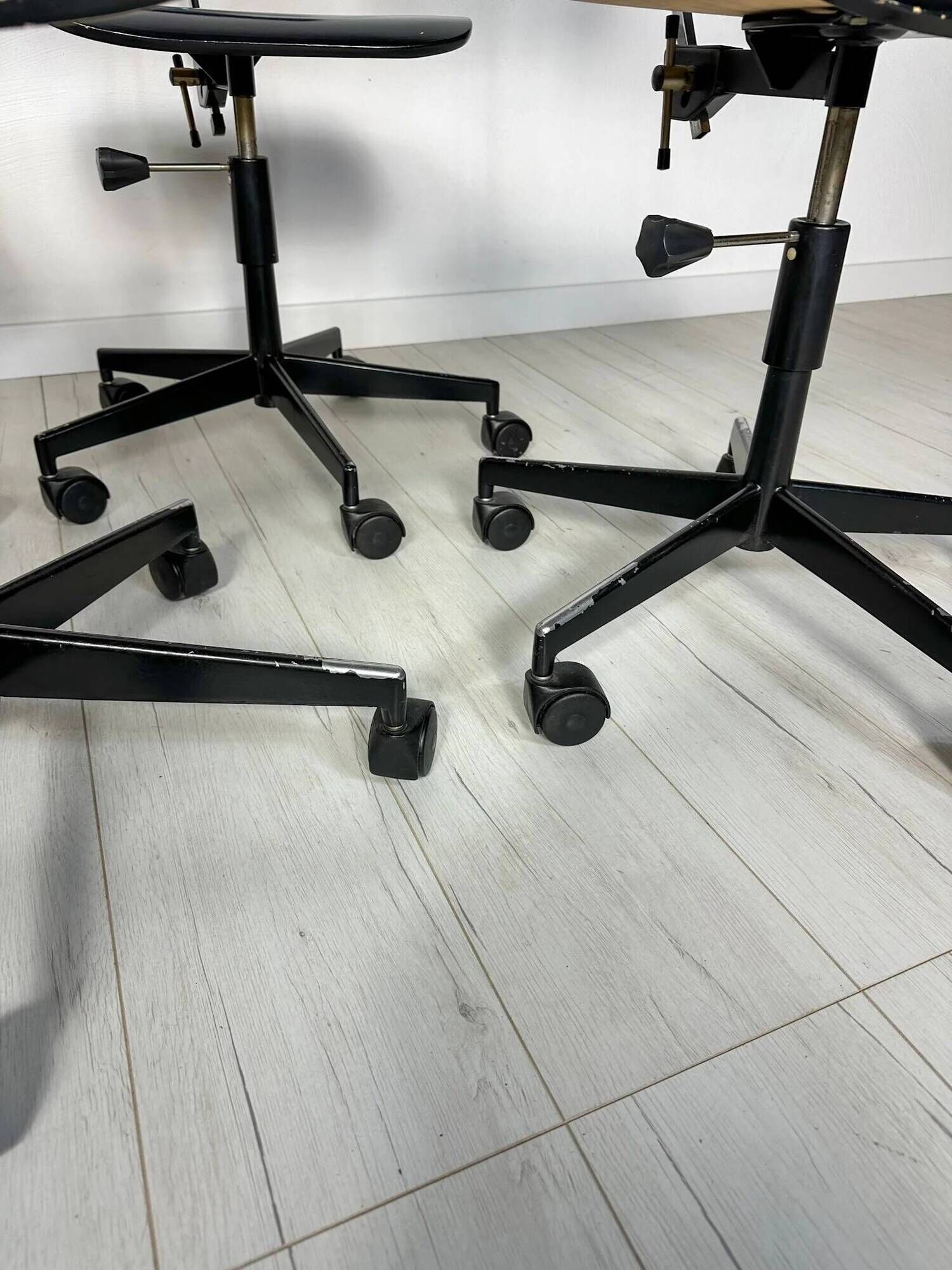 1/6 1950s vintage black architect desk chair by Jørgen Rasmussen for Labofa