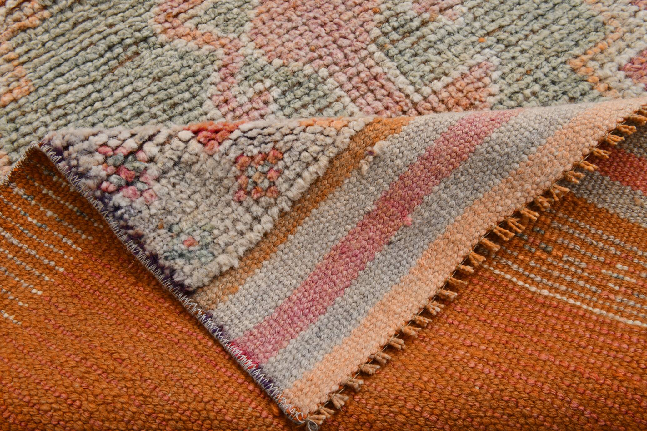 3x10 Peach Red Orange Turkish Runner Rug, 101x311Cm SK 22019