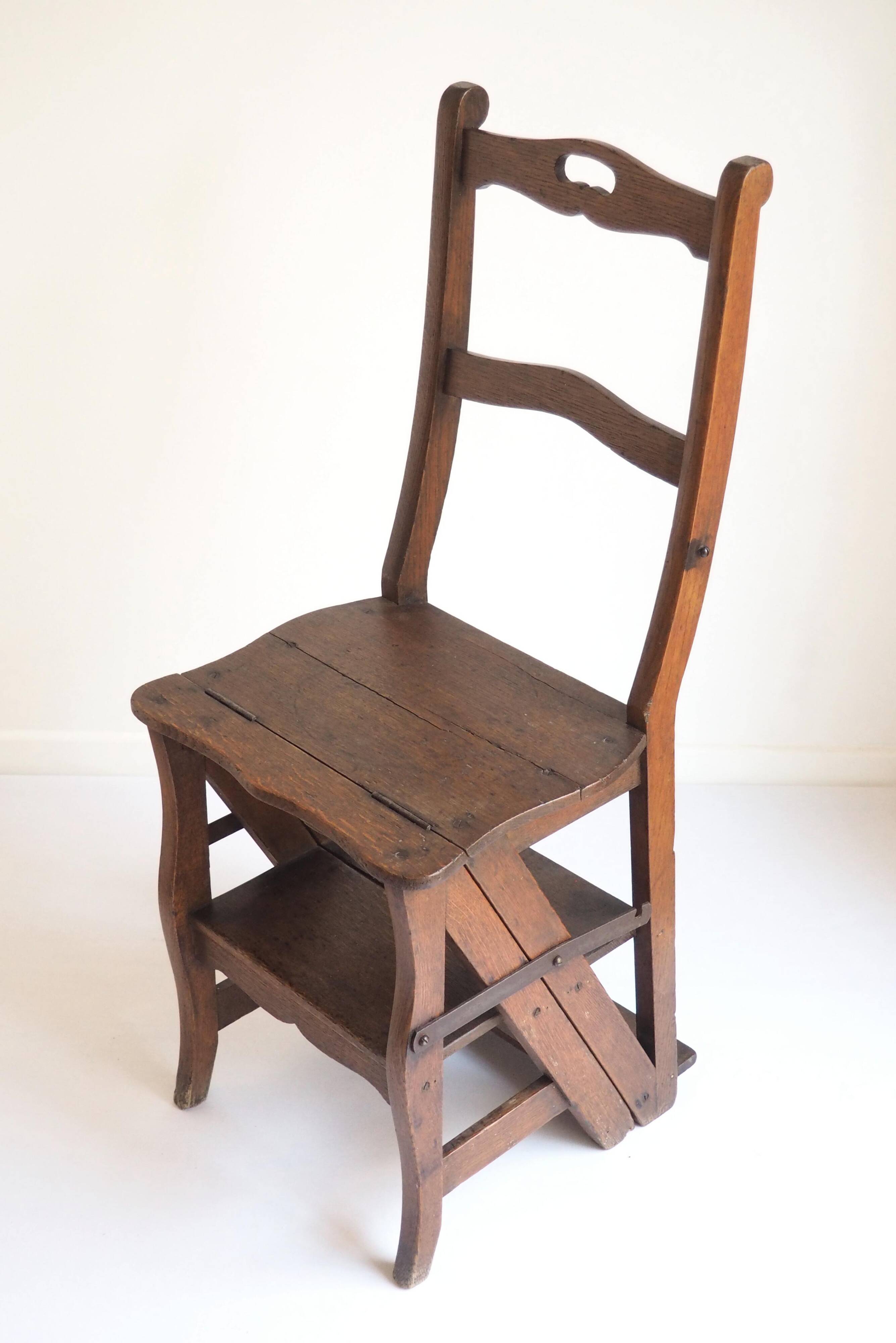 Old wooden chair stepladder