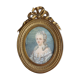 Miniature Marie Antoinette frame bronze Louis XVI portrait XIX