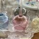 7 vintage iridescent foot glasses