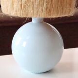 Glass lamp with hemp shade from the 60s