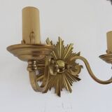 Wall lamp "little sun" in 70s golden brass