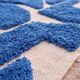 Authentic traditional white and blue Berber rug 2/3 m