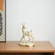 Ceramic deer figurine, glazed Danish pottery from the 1970s