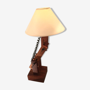 Daniel Pigeon's solid oak articulated lamp