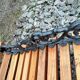Old garden bench with vintage cast iron legs xxeme
