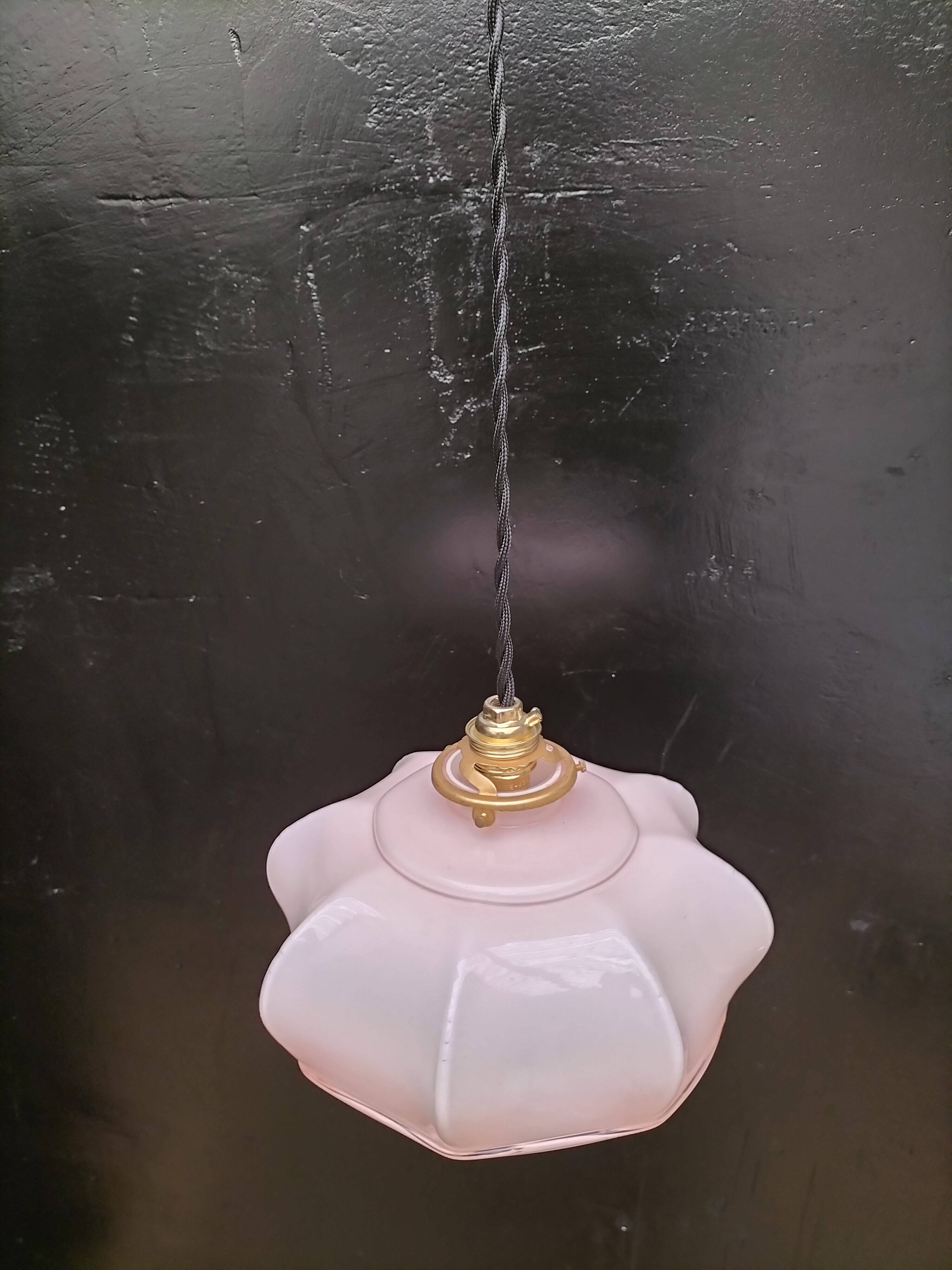 Pink opaline pendant light