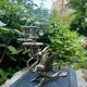 Large silvered bronze chandelier chimera Art Nouveau period