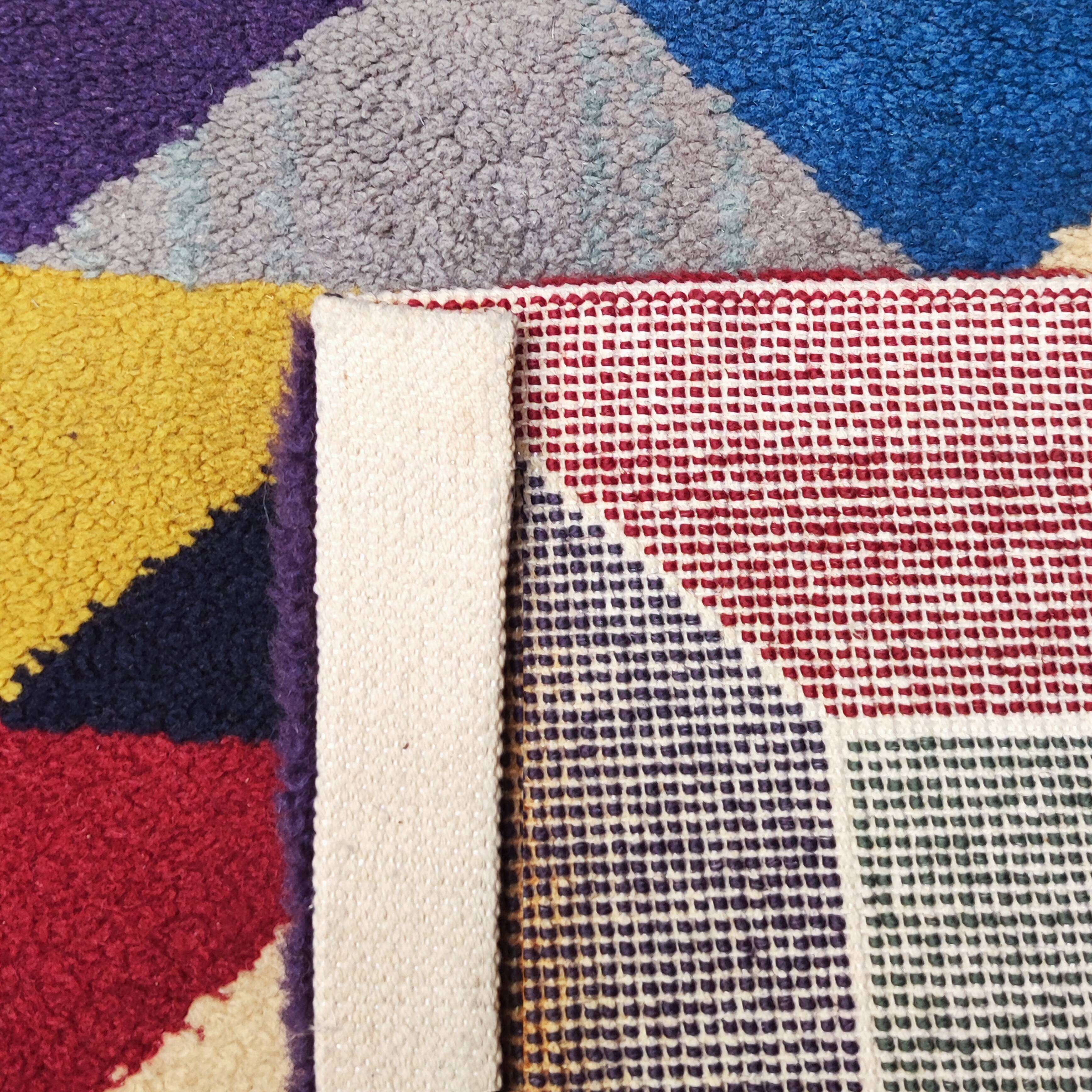 1980s Gorgeous Woolen Rug by Ottavio Missoni called "Pyramid. Limited edition
