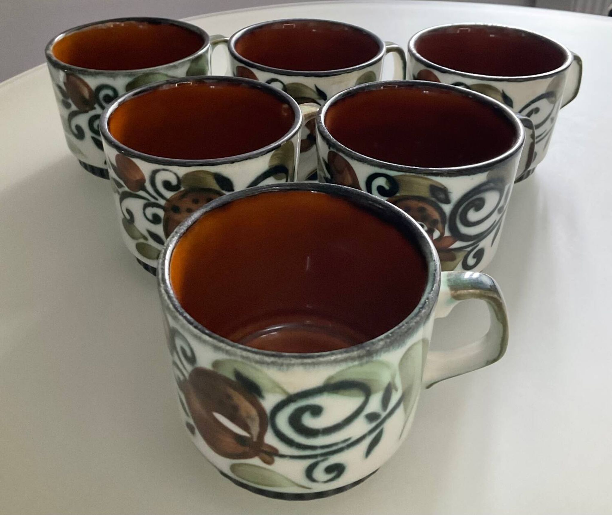 Set of 6 vintage Boch La Louvière coffee cups