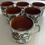 Set of 6 vintage Boch La Louvière coffee cups