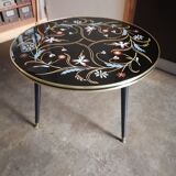 Tripod glass coffee table 1960