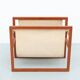 Teak & linen magazine rack by Henning Wind-Hansen for Sika Møbler, 1960s