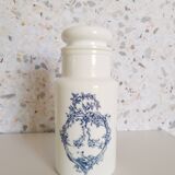 Set of 6 apothecary pots in white opaline 70s