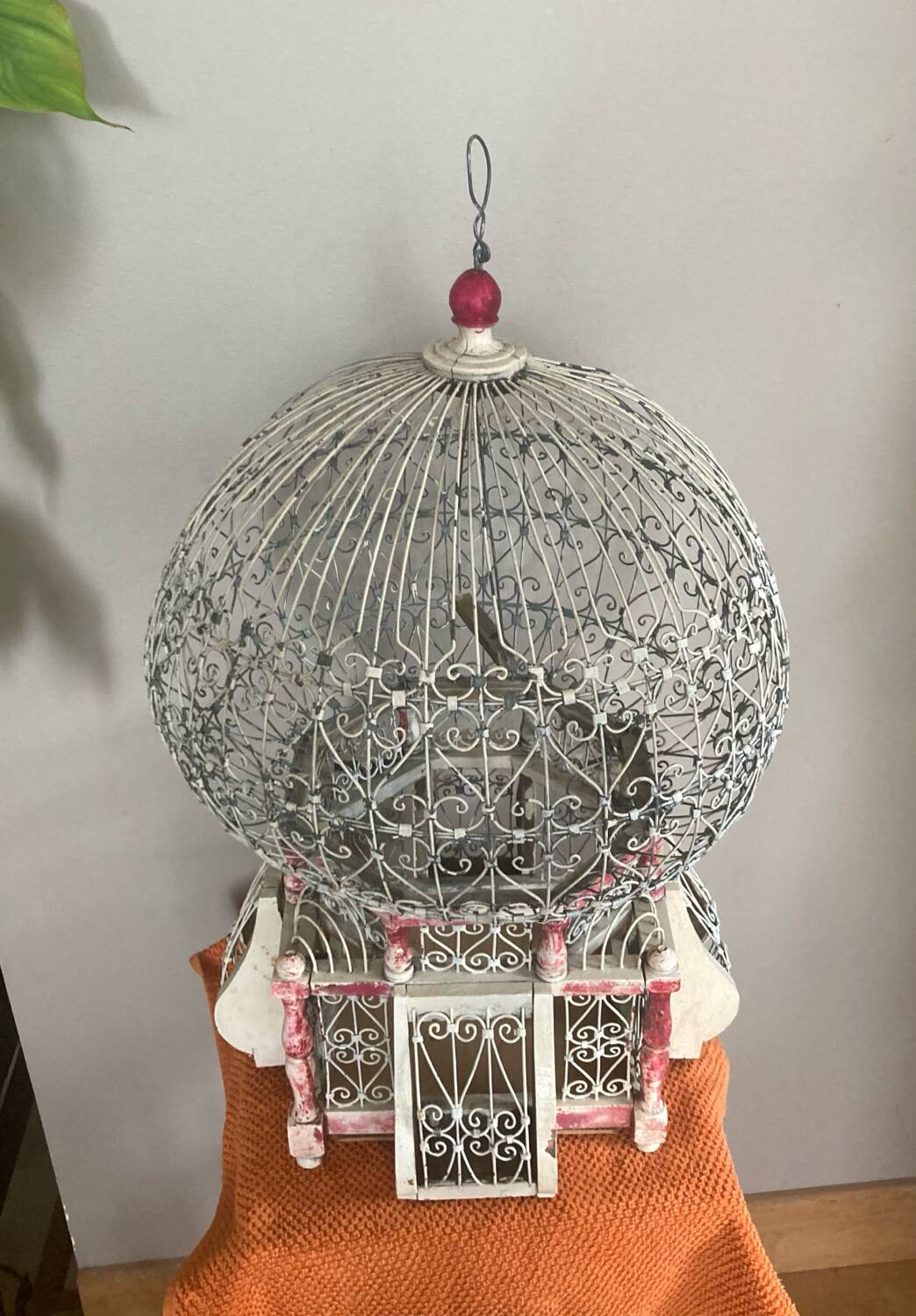 Cage artisanale époque XIXe pour petits oiseaux