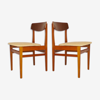 Lot de deux chaises scandinave en teck