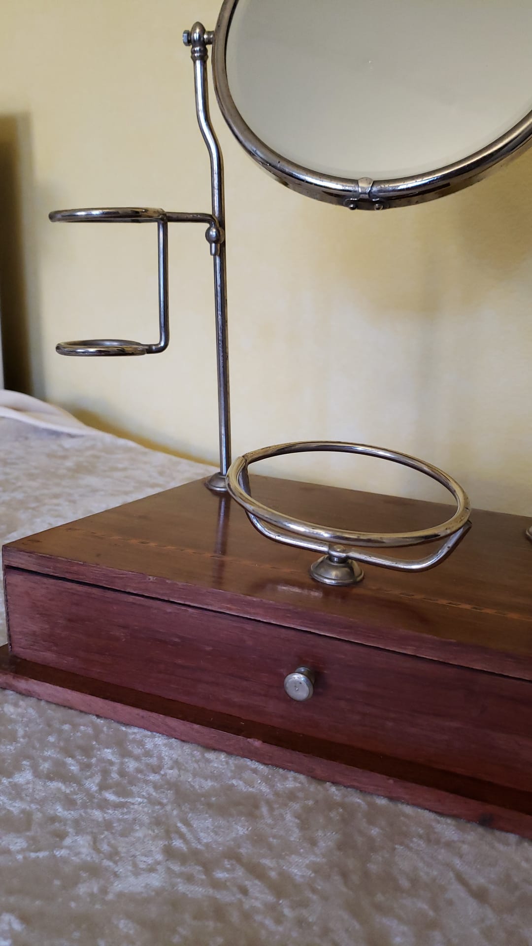 Table barber with mahogany mirror and chrome 1940