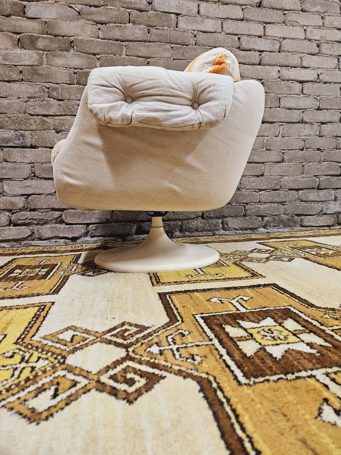 Swivel shell armchair by lusch erzeugnis 1970 vintage
